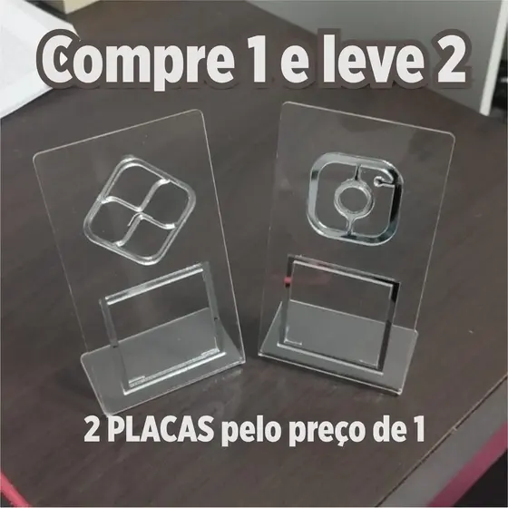 Kit 2 Placas QR PIX + INSTAGRAM - Em Acrilico Super Resistente