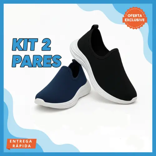 Kit 2 Pares Tênis Infantil Calce Fácil Confortável Antiderrapante Menino Menina – Numeração 20 ao 27