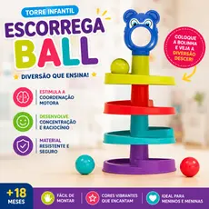 Brinquedo Educativo Kendy Escorrega Ball - Estimula Coordenação e Cores