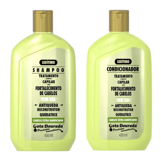 Shampoo e Condicionador Antiqueda  Gota Dourada - Embalagem Econômica de 430ml cada