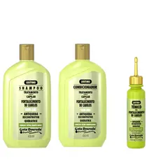 Kit Shampoo e Condicionador Antiqueda 430 ml + Tonico Antiqueda 100 ml Gota Dourada
