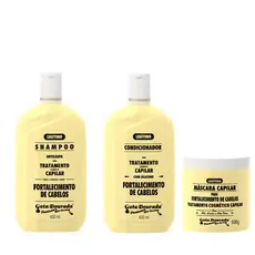 Kit Shampoo e Condicionador Tradicional 430 ml + Máscara Fortalecimento 500 g Gota Dourada
