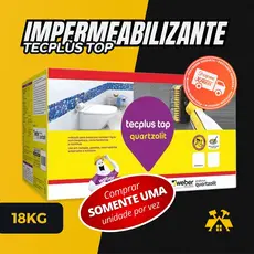 Impermeabilizante Tecplus Top Quartzolit 18kg Massa Polímérica Cozinha e Banheiros