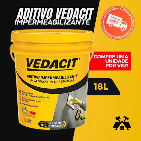 Aditivo Impermeabilizante Vedacit (Balde 18 litros) - VEDACIT - Concreto e argamassa