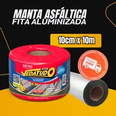 Fita manta asfáltica auto adesiva aluminizada multiuso 10 cm x 10 m - VEDATUDO - Dryko