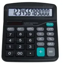 Calculadora com Painel Solar eAcabamento Colorido Opções Preto Azul Rosa para Sala de Aula eTrabalho
