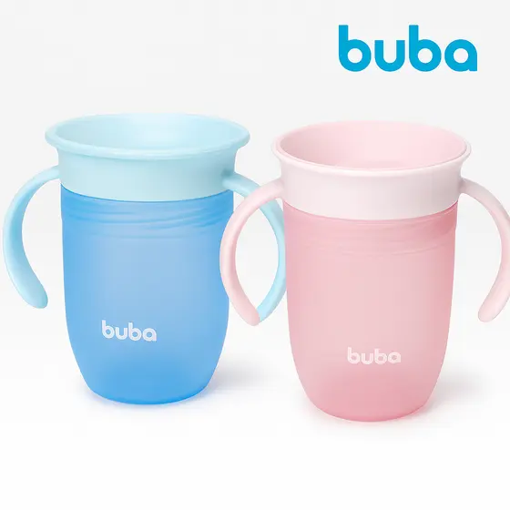 Copo de Treinamento com Alça para Bebês 210ml Antivazamento 360º Buba