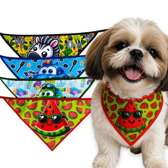 Kit Bandana Pet Sortidas Macho Atacado Pet Shop Banho e Tosa Bandana Cachorro e Gato