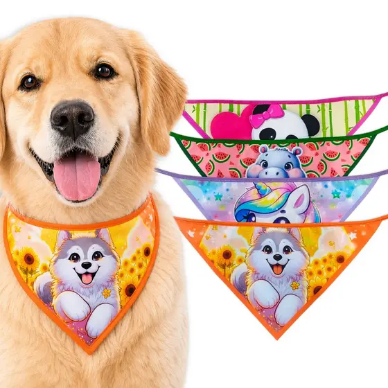 Kit Bandana Pet Fêmea Atacado Cachorro e Gato Unidades Banho e Tosa Pet Shop