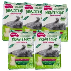 Kit Com 5un Areia Higiênica De Mandioca Para Gatos Wisecat 2kg Biodegradevel