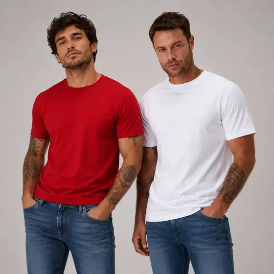 Camiseta Masculina 100% Algodão Premium 30/1 Blusa Basica Slim Fit