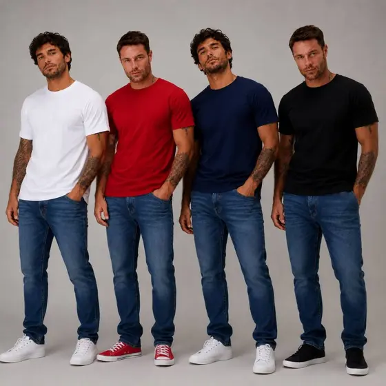 Camiseta Básica Masculina 100% Algodão Lisa Slim Premium Básica Casual Dia a Dia Academia