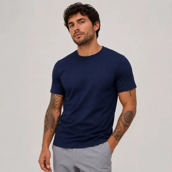 Camisetas Básicas Slim Fit 100% Algodão Fio 30.1 Blusas Lisas Premium com Envio Rapido