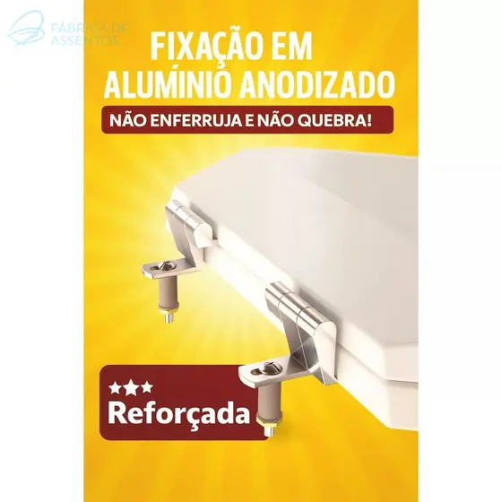 TAMPA DE VASO SANTA CLARA E IDEAL STANDARD ECO COM FIXAÇAO ALUMINIO OVAL BRANCO