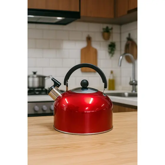 Chaleira com Apito Inox 2,5L Ferve Rápido Design Elegante e Cores Sortidas