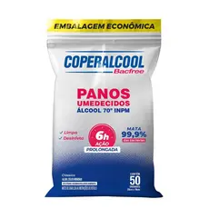 Lenços Umedecidos Coperalcool Bacfree 50un 70° Clássico
