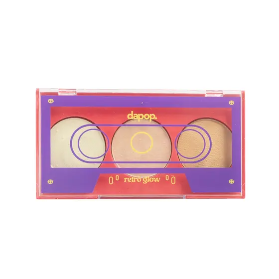 Paleta de Iluminador Dapop Retro Glow Brilho Intenso Efeito Glow