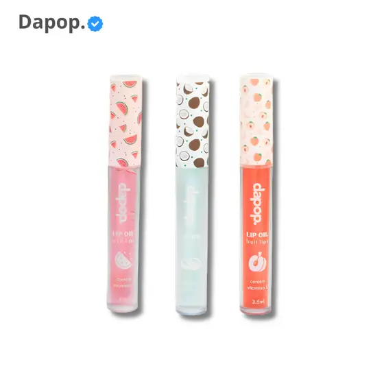 Lip Oil Dapop Fruit Lips Gloss Hidratante Sabor Fruta Lábios Macios Brilho Natural