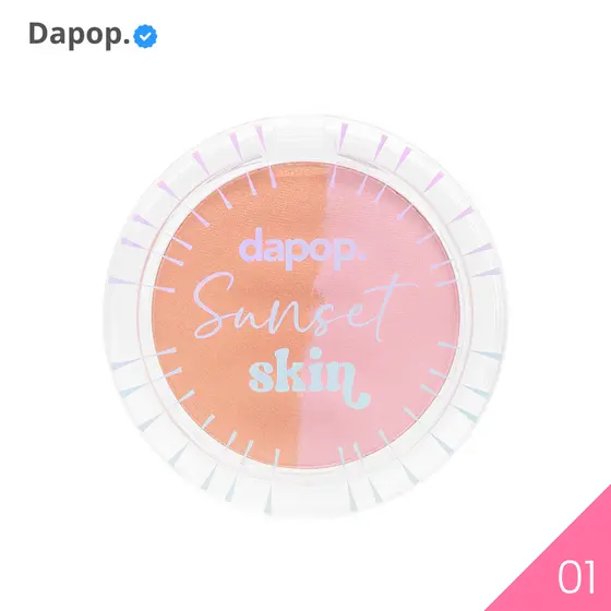 Duo Mosaico Blush e Iluminador Dapop Efeito Glow Pele Radiante