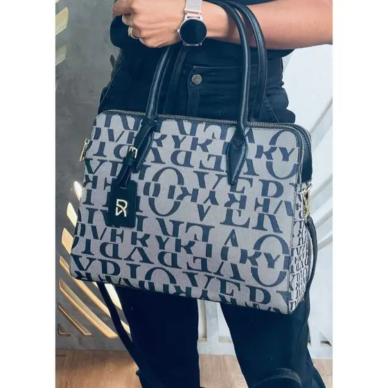 Bolsa Feminina Veryrio Reforçada Trabalho Notebook Espaçosa Alça Transversal e de Ombro Elegante Estampada Tablet Livro
