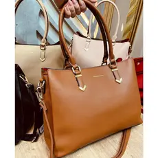 Bolsa Feminina Veryrio Lisa Elegante Alça de Ombro e Transversal Trabalho Moderna Dia a Dia