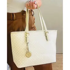 Bolsa Feminina Bella Paulla Estampa Xadrez Luxuosa Espaçosa Trabalho Notebook Reforçada Alça de Mão e Transversal