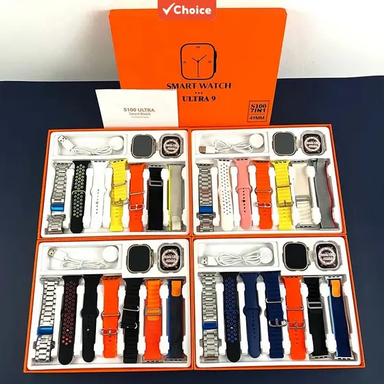 S100 Ultra 2 Novo Smartwatch 7 Em 1 Alças 49mm Full Touch Screen Sport