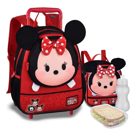 Kit Mochila Pets Disney Lancheira Resistente Infantil Tsum Tsum
