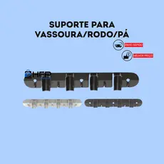 Suporte para vassoura/ rodo/ pá de parede resistente e prático acompanha bucha e parafuso