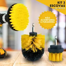 Kit 3 Escovas De Limpeza Para Parafusadeira Furadeira - NL