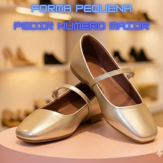 Sapatilha Feminina Confortável Boneca Mare Jane Bico quadrado