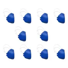 Kit 10 Máscara PFF2-s N95 Descartável descartáveis Respirador respiratória Azul proteção segurança