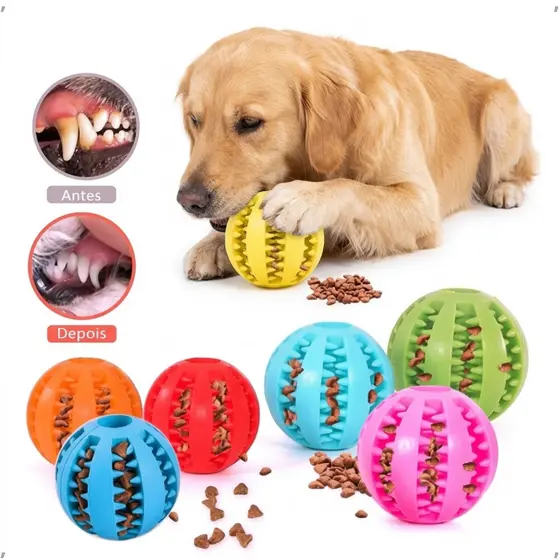 Pet Mordedor Bola Multifuncional Escova Mordedor Porta Petisco Pet Ball Boa Qualidade CACHORRO GATO