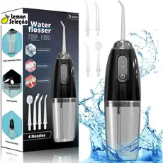 Irrigador Oral Jato de Água Bucal Portátil USB com 4 Bicos 320ml Recarregável