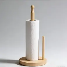 Porta Papel Toalha de Madeira para Cozinha Suporte Rolo Guardanapo Organizador de Mesa