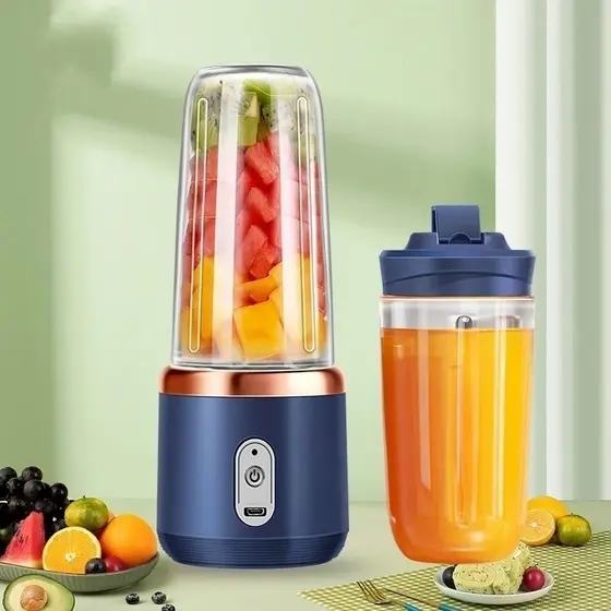 Mini Liquidificador Portátil 400ml 6 Lâminas Recarregável USB Mixer Suco Shake