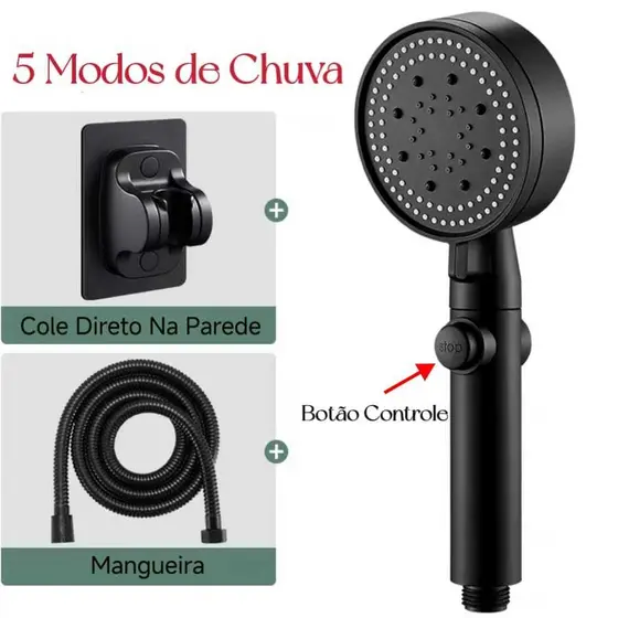 Chuveiro De Mão Chuveiro Ducha Kit Completo Conjunto Ajustável Da Cabeça Plástico ABS