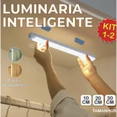 Luminária Led Luz Noturna Sensor Movimento USB Recarregável para Cozinha Closet Quarto 10/20/30 CM