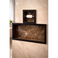 KIT NICHO DE BANHEIRO EM PORCELANATO + PORTA PAPEL HIGIENICO 60X30CM
