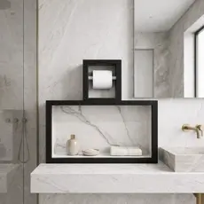 NICHO EM PORCELANATO 60X30CM + PORTA PAPAEL HIGIENCIO ENVIO FULL