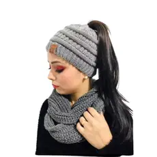 Conjunto de cachecol e gorro: quente e à prova de vento no inverno, indispensável para o trabalho e passeios