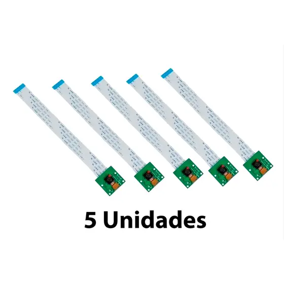 Kit 5 Módulos Câmera para Raspberry Pi 5mp OV5647 + Cabo Flat Rev 1.3 (Usado)