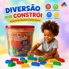 Blocos de Montar 156 Peças Brinquedo Educativo Infantil Balde Envio imediato Presente Criança
