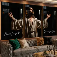 Kit 3 Quadros Decorativos Jesus Cristo Nunca Foi Sorte Sempre Foi Deus Sala Quarto Luxo