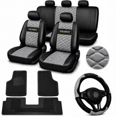 kit Capa de Banco Carro couro  Corsa Classic Celta corsa hatch prisma ônix Meriva + Tapete de carro
