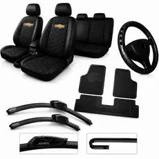 Capa Banco Carro COURO GM Celta Classic Prisma Vectra Astra meriva corsa + tapete + volante +palheta