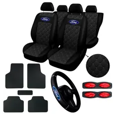 Capa Banco Carro Couro Novo Ford Ka Sedan 2015 2016 2017 2018 2019 2020 2021 +tapete carro + volante