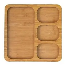 Tábua para Petisco com 4 Divisórias - Frios, Aperitivos, Salgadinhos - Petisqueira