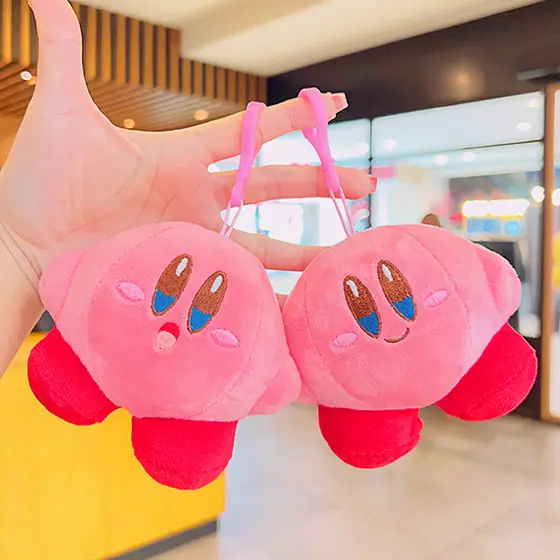 Chaveiro de pelúcia fofo de Kirby, pingente de mochila para casal