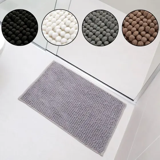 Tapete Joy para Banheiro 70cm x 130cm Bolinha Microfibra Macio Antiderrapante Secante Kapazi